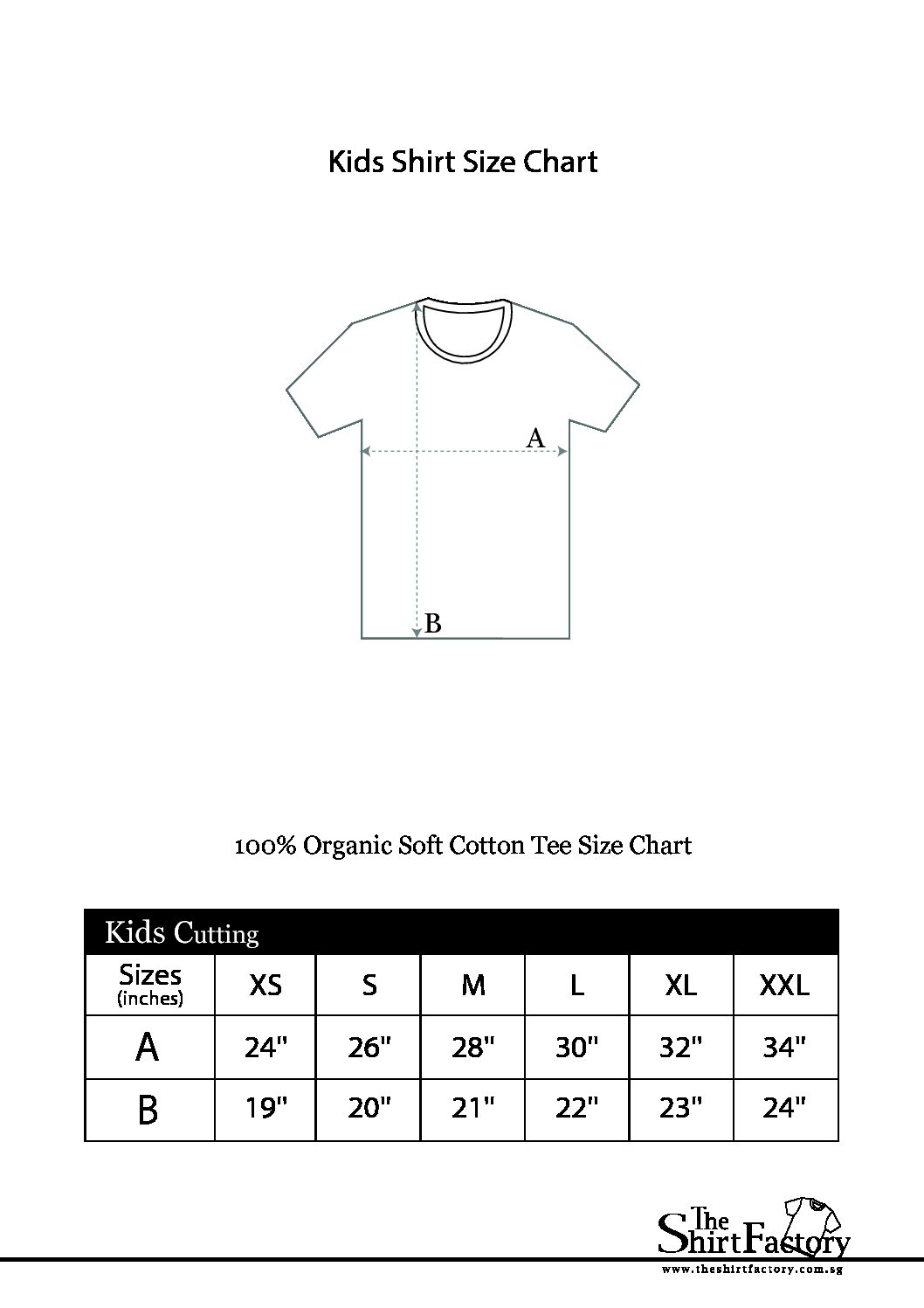 Size Charts – The Shirt Factory